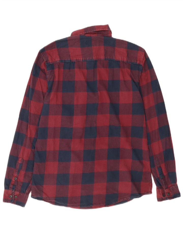 Camicia da uomo in flanella Jack & Jones in cotone a quadretti bordeaux medio