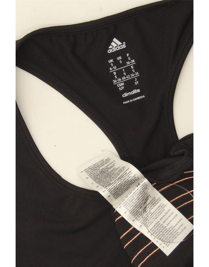 Canotta Adidas Climalite da donna UK 8/10 piccola poliestere nero