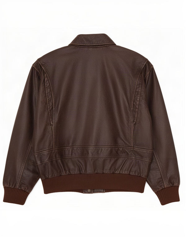 Giacca in pelle militare da uomo dell'aeronautica americana UK 42 XL marrone