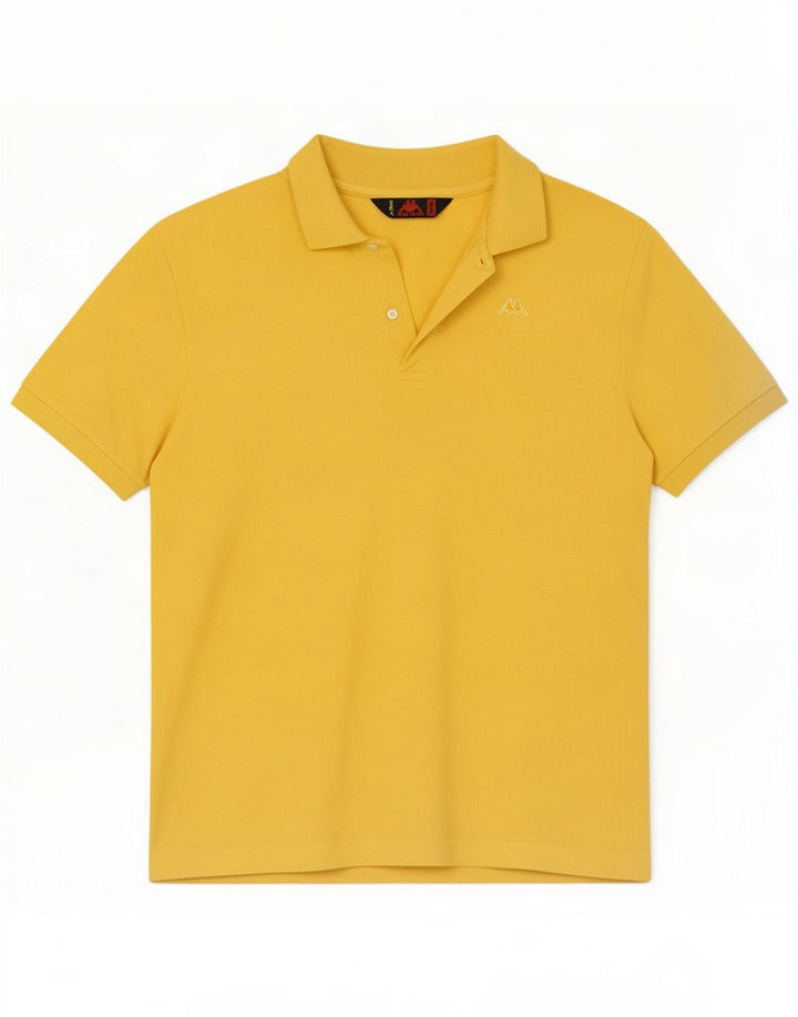 Polo da uomo Kappa in cotone giallo medio