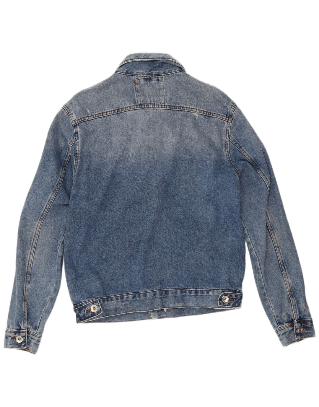 Giacca in denim invecchiato da uomo Zara UK 38 cotone blu medio