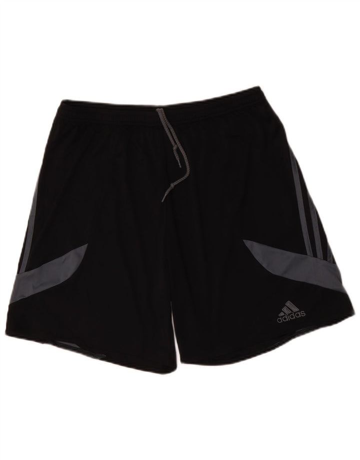 Pantaloncini sportivi Adidas Climalite da uomo, grandi, in poliestere color block nero