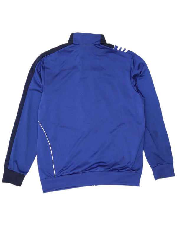 Giacca da tuta da uomo Adidas UK 42/44 Large Blu Colourblock Poliestere