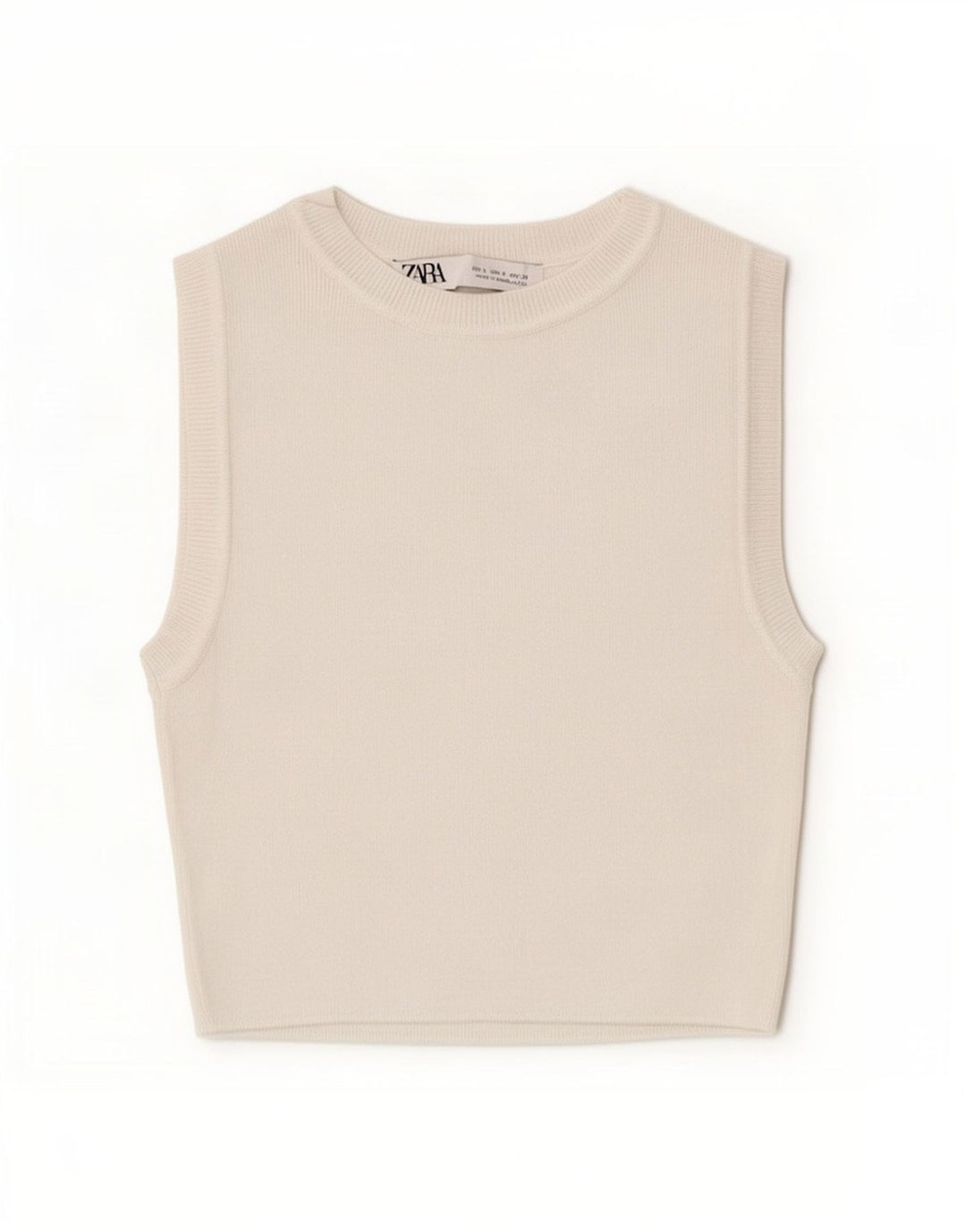 Canotta corta da donna Zara UK 8 piccola bianca