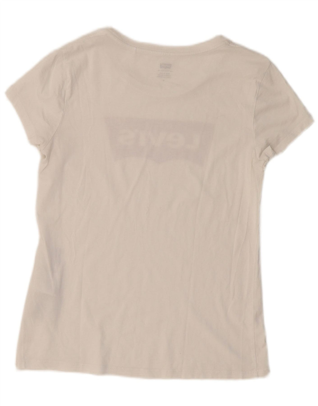 T-shirt grafica da donna LEVI'S Top UK 12 cotone bianco medio