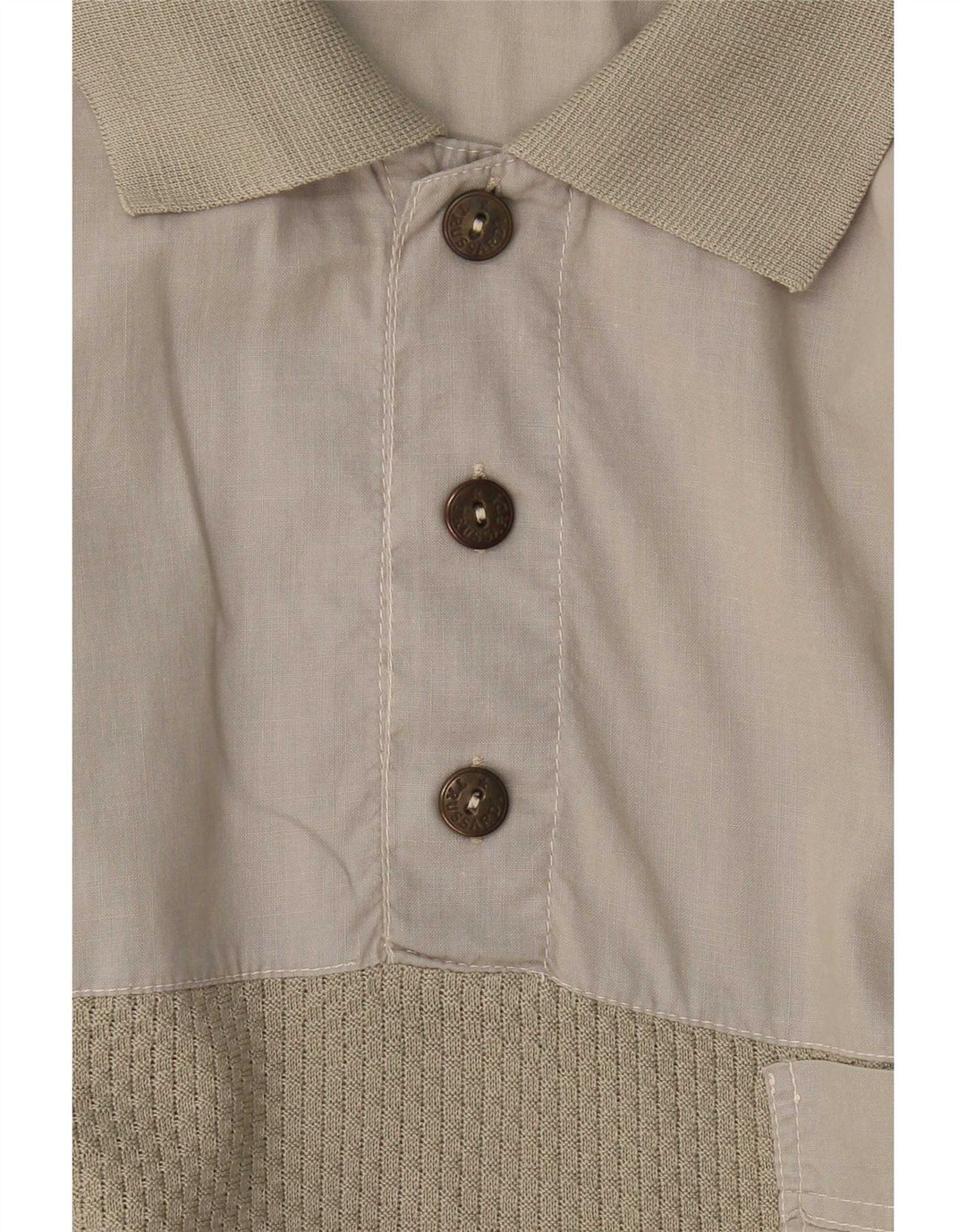 Camicia pullover grafica da uomo a maniche corte Trussardi color block color kaki medio