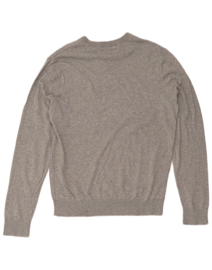 Maglione da uomo con scollo a V Penguin in cotone grigio medio