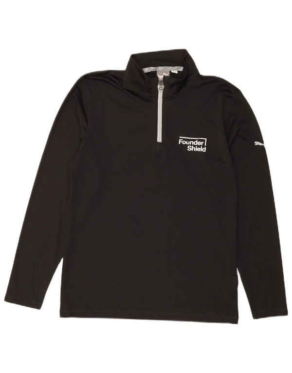 Maglia da tuta pullover con zip grafica da uomo PUMA, poliestere nero medio