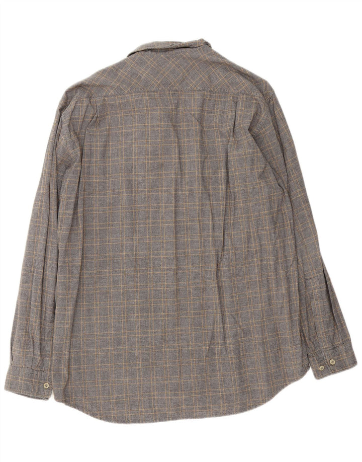 Camicia da uomo Marlboro Classics XL in cotone a quadri grigi