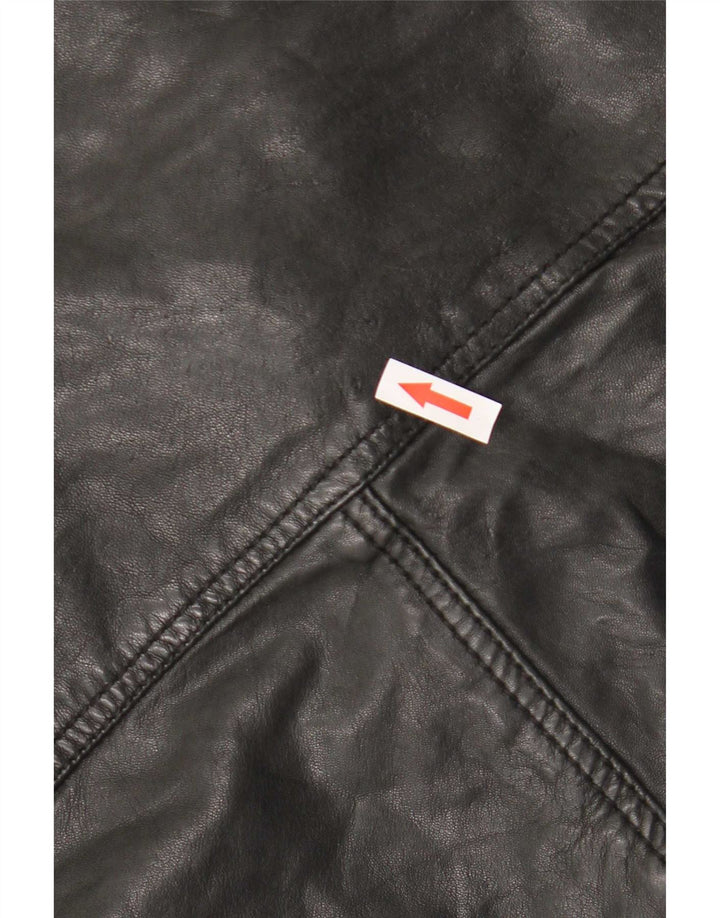Giacca in pelle da uomo Massimo Dutti UK 42 XL Pelle di pecora nera