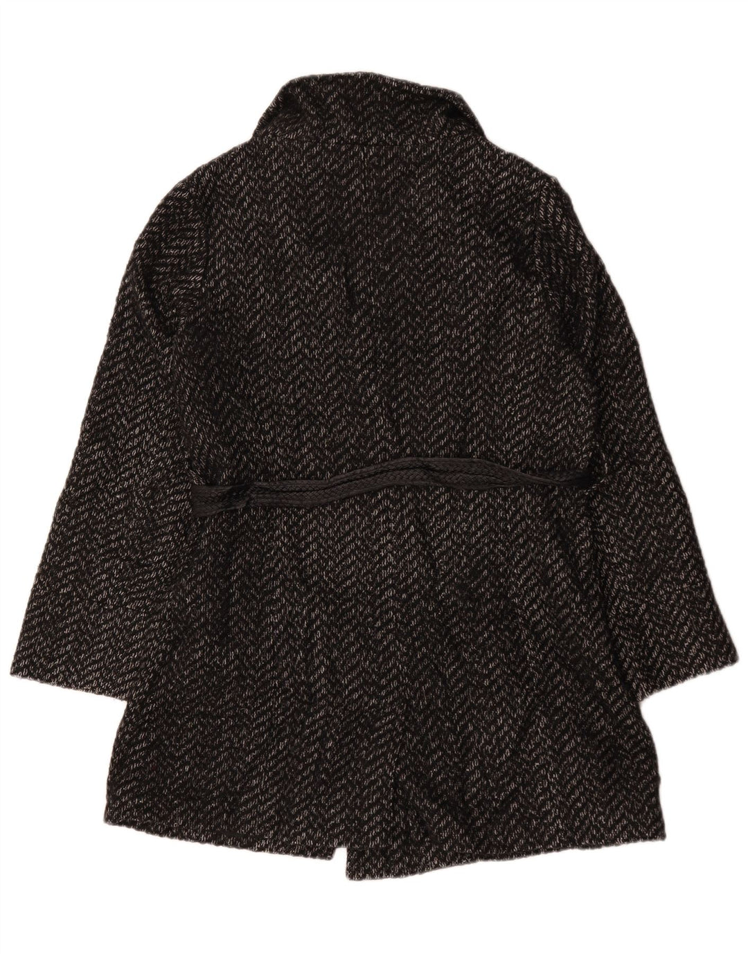 Cappotto da donna Marks & Spencer UK 14 Poliestere a spina di pesce grigio medio