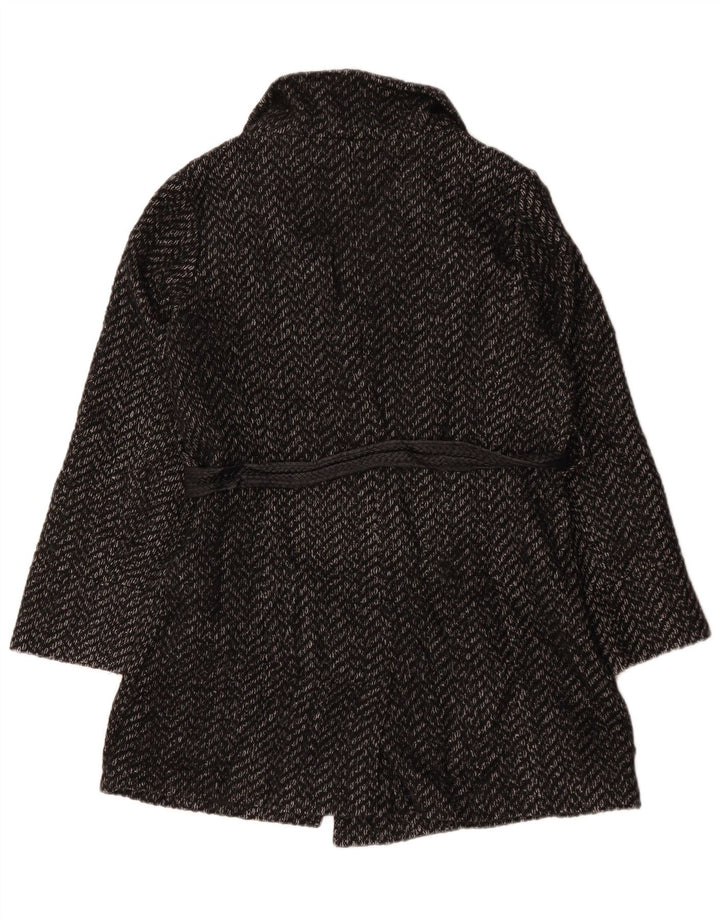 Cappotto da donna Marks & Spencer UK 14 Poliestere a spina di pesce grigio medio