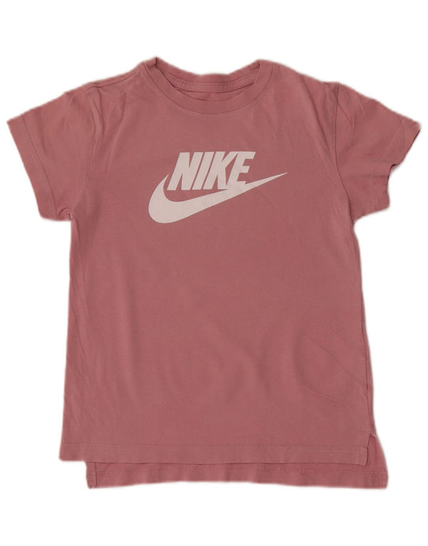 Maglietta grafica Nike per ragazze, 10-11 anni, cotone rosa medio