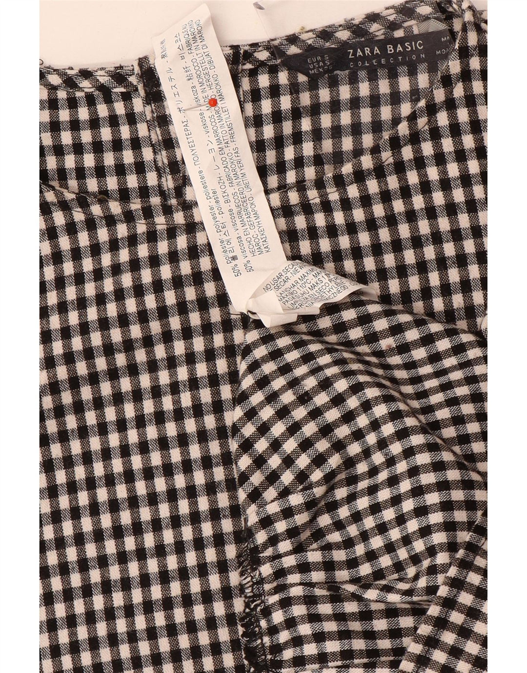 Abito basic oversize da donna Zara con maniche a 3/4 UK 10 piccolo a quadretti neri