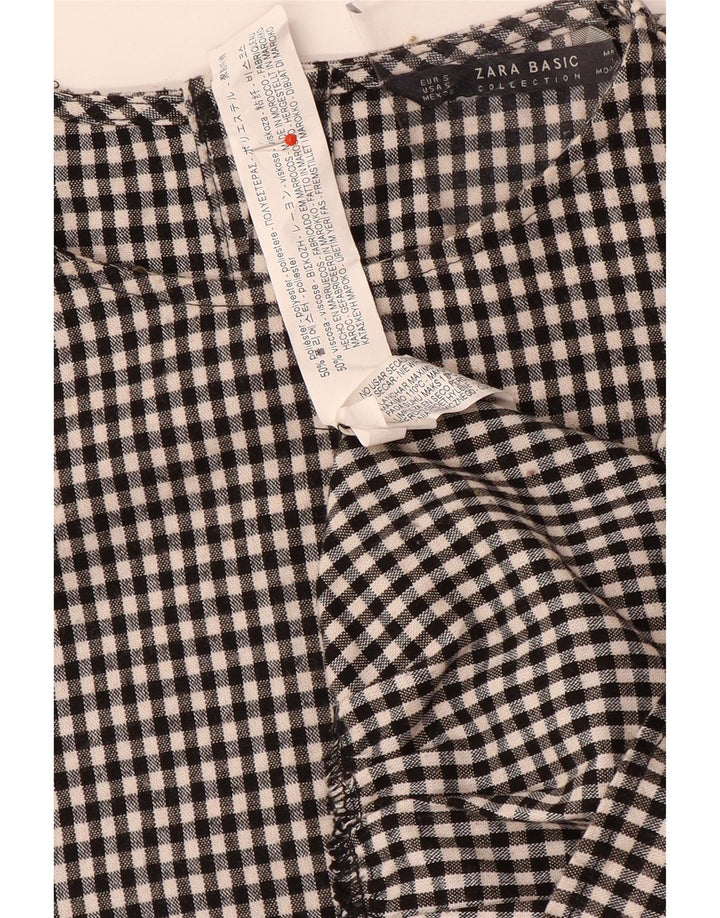 Abito basic oversize da donna Zara con maniche a 3/4 UK 10 piccolo a quadretti neri