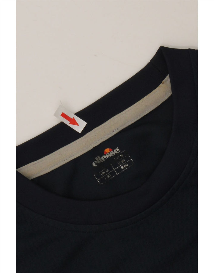 ELLESSE T-shirt grafica da uomo Top medio in poliestere blu navy