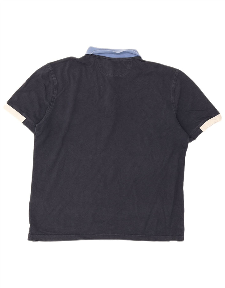 Polo da uomo Hackett grande in cotone color block blu navy