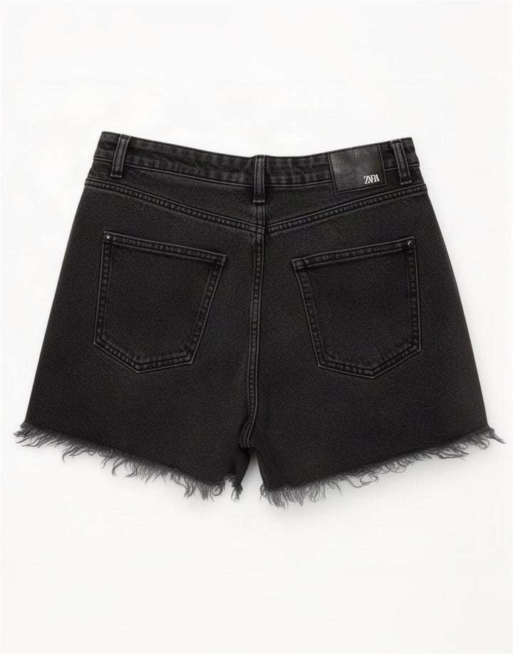 Pantaloncini di jeans a vita alta da donna Zara medi W30 grigi