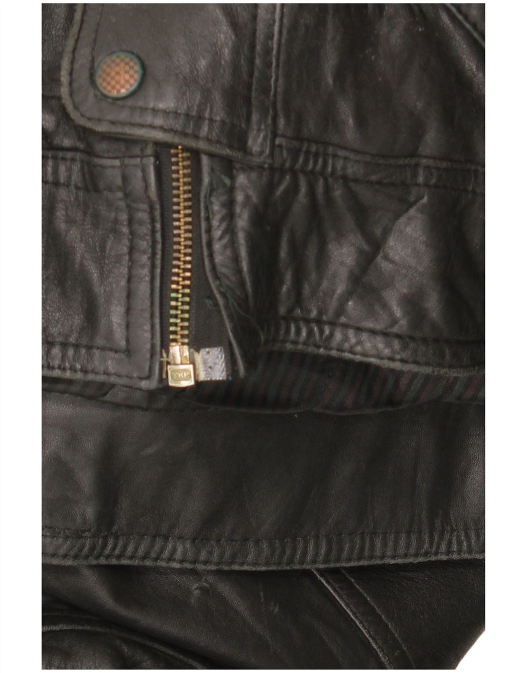 Giacca in pelle vintage da uomo UK 42 XL in pelle nera