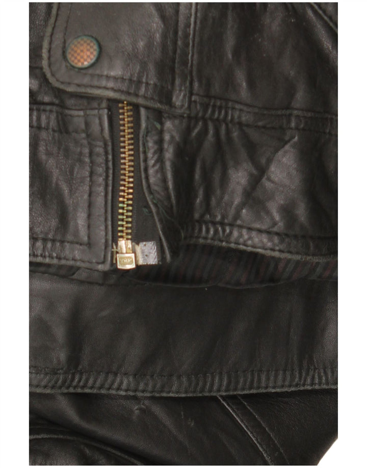 Giacca in pelle vintage da uomo UK 42 XL in pelle nera