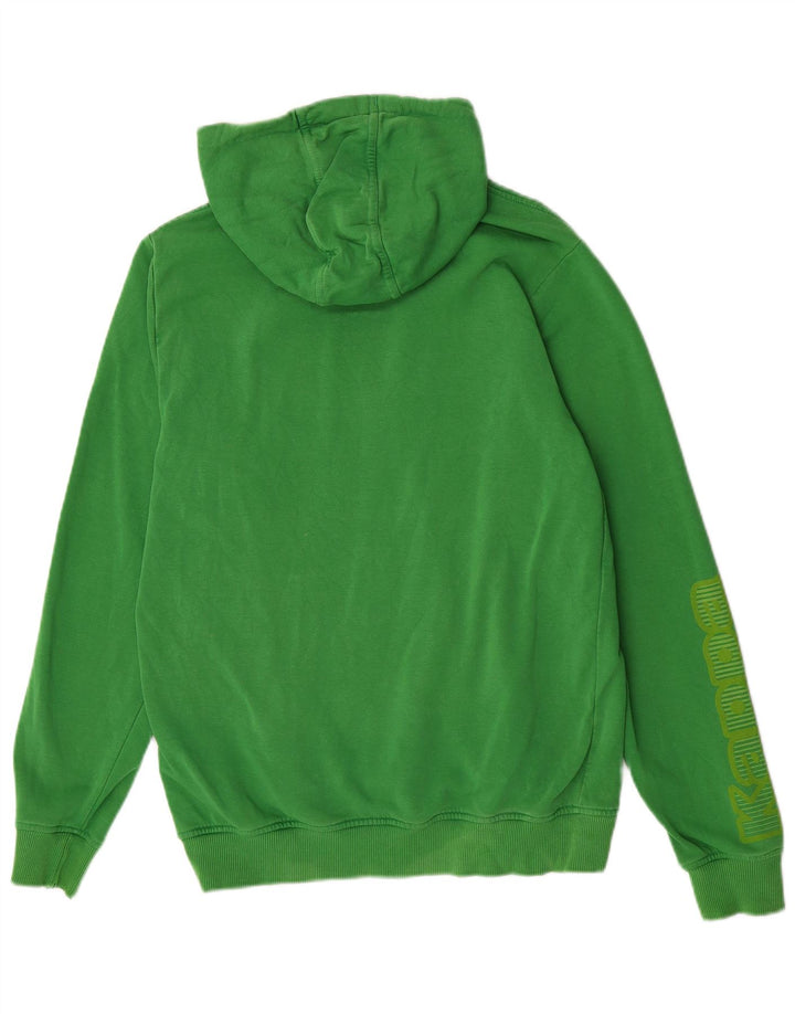 Maglione con cappuccio grafico da uomo Kappa in cotone verde medio