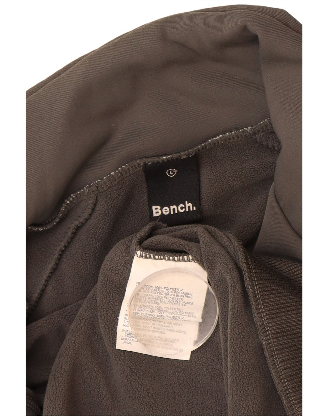 BENCH Giacca da tuta grafica da uomo grande in poliestere color block grigio