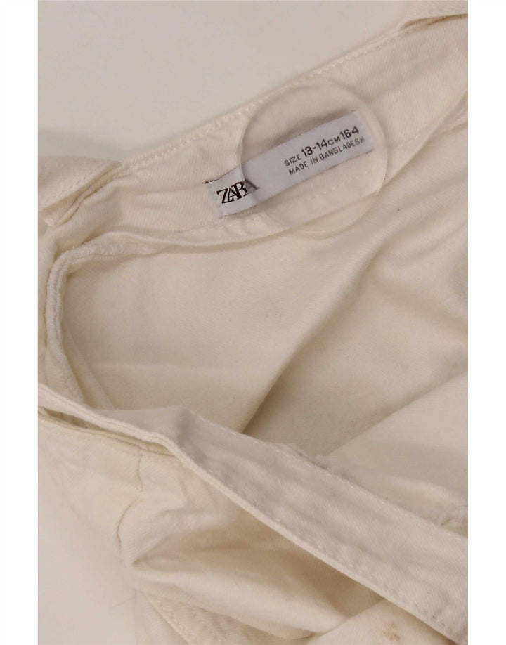 Tutina corta in denim per ragazze Zara 13-14 anni in cotone bianco