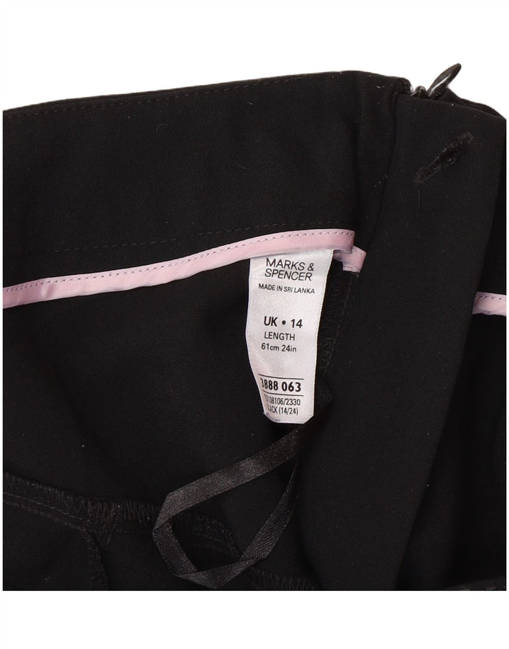 Gonna a trapezio da donna Marks & Spencer UK 14 grande W32 poliestere nero