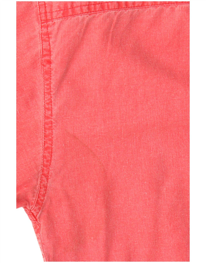 Camicia vintage da uomo vestibilità rilassata grande in cotone rosa
