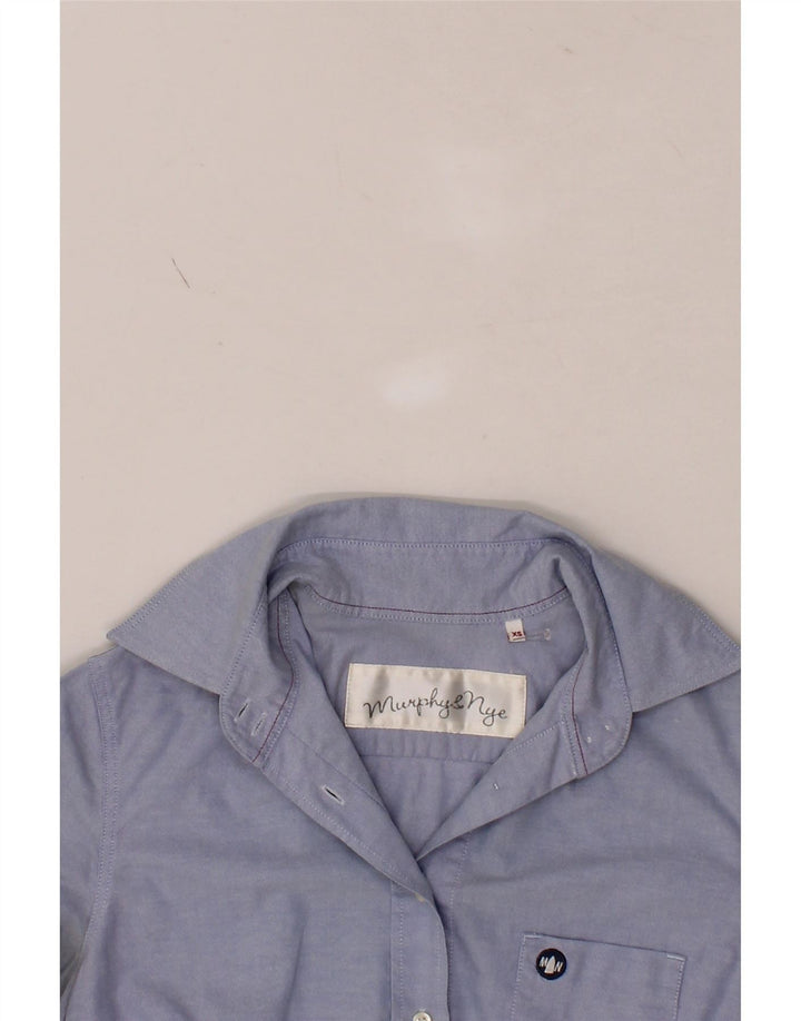 MURPHY & NYE Womens Shirt UK 6 XS Blue Cotton Vintage Murphy & Nye and Second-Hand Murphy & Nye from Messina Hembry 