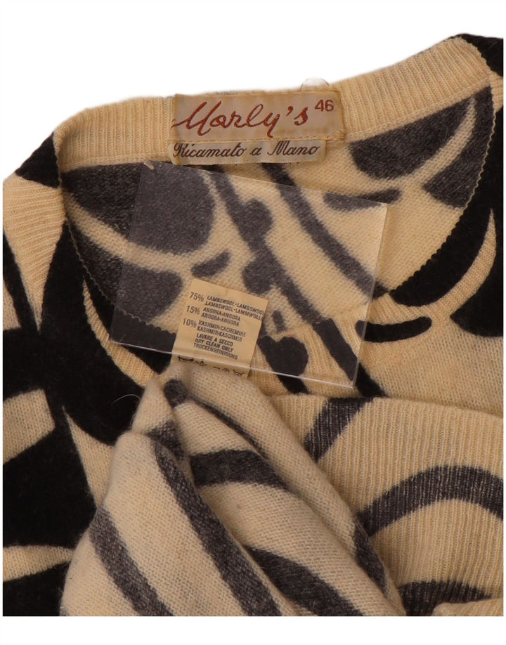 MARLY'S Maglione da donna girocollo a pipistrello maglione EU 46 XL bianco floreale