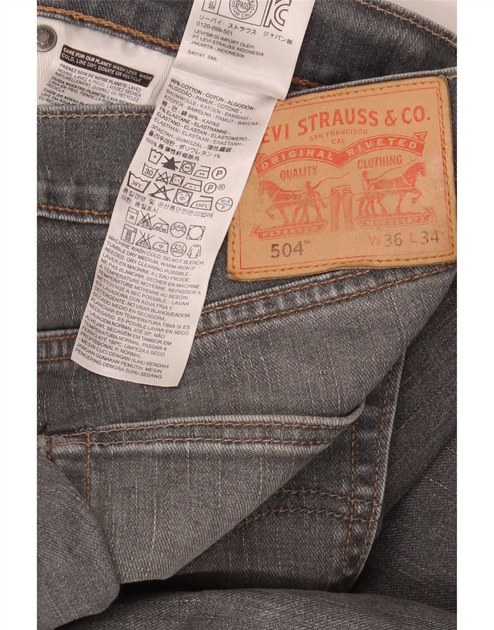 Levi's Uomo 504 Jeans dritti W36 L34 Cotone grigio