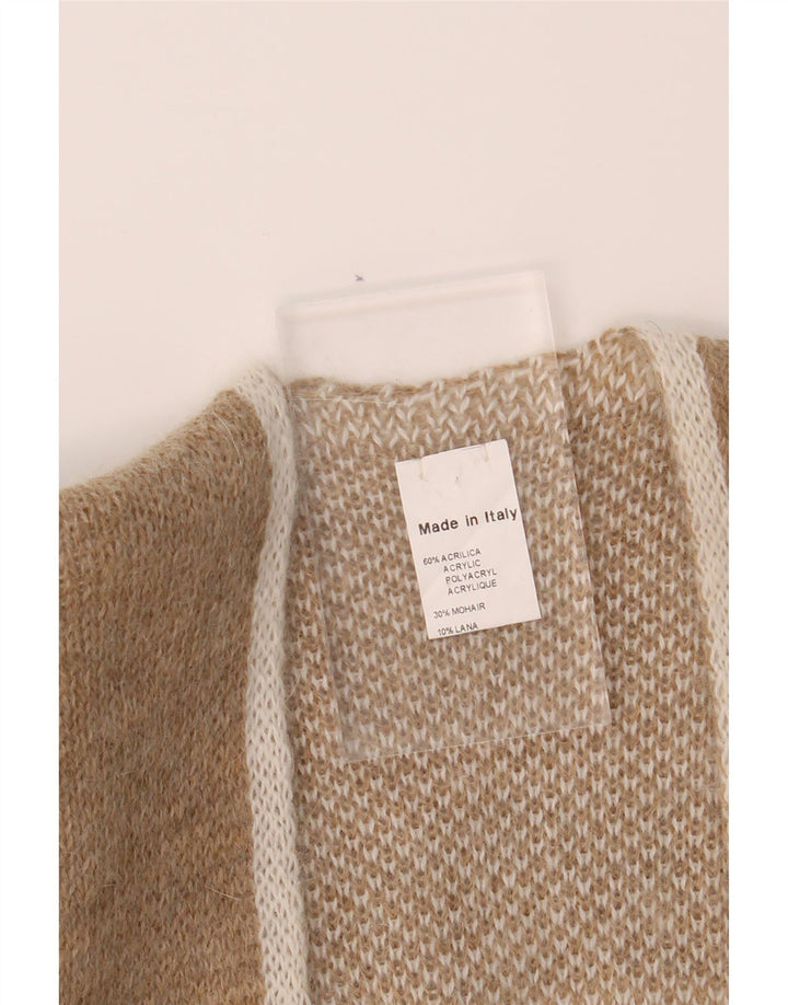 VINTAGE Womens Poncho Cardigan Sweater One Size Beige Argyle/Diamond Vintage Vintage and Second-Hand Vintage from Messina Hembry 