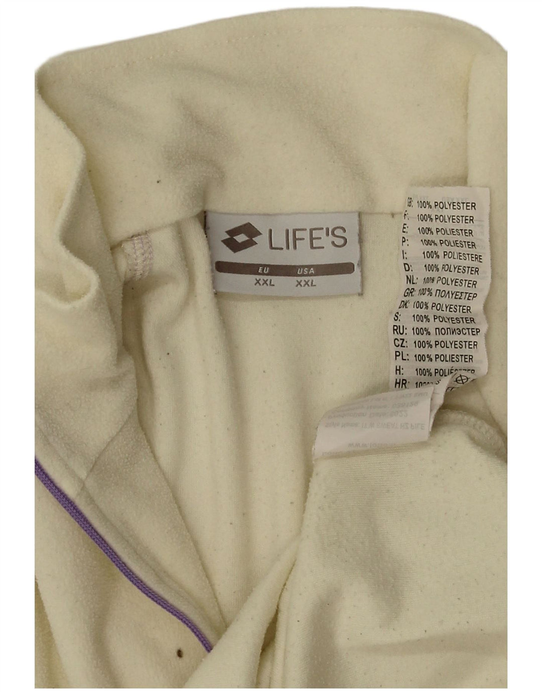 Maglione in pile da donna con collo con zip Lotto UK 20 2XL Poliestere giallo