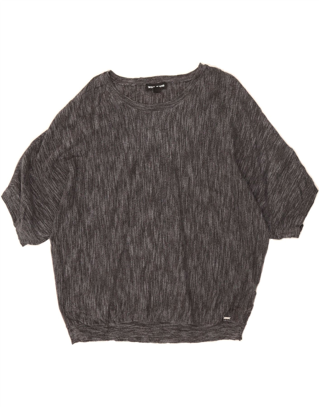 DKNY Womens Oversized Boat Neck Jumper Sweater UK 16 Large Grey Flecked Vintage Dkny and Second-Hand Dkny from Messina Hembry 
