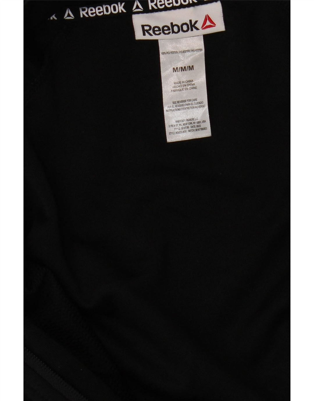 REEBOK Mens Tracksuit Top Jacket Medium Black Colourblock Polyester