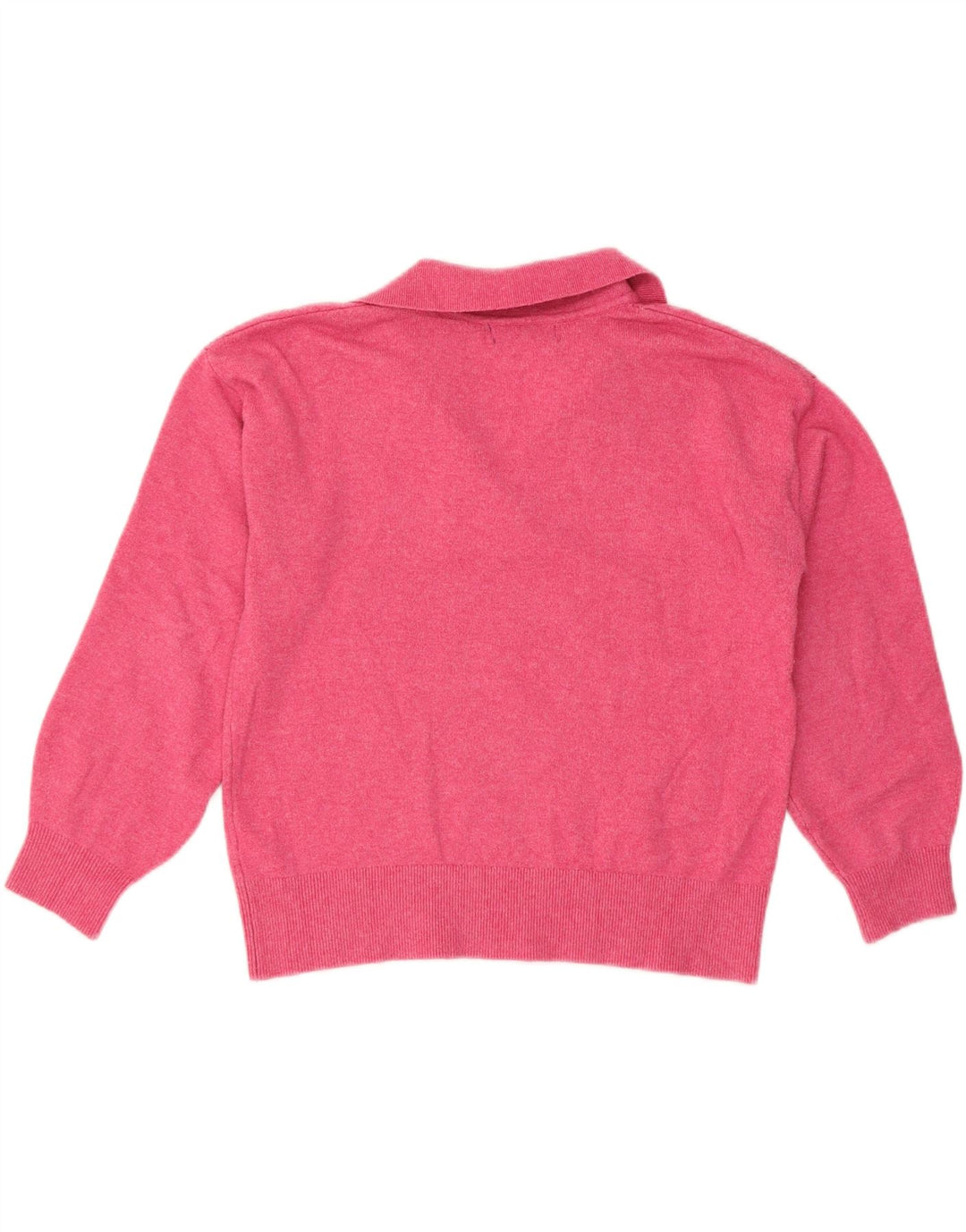 Maglione maglione oversize con collo a polo da donna Marks & Spencer UK 10 piccolo rosa
