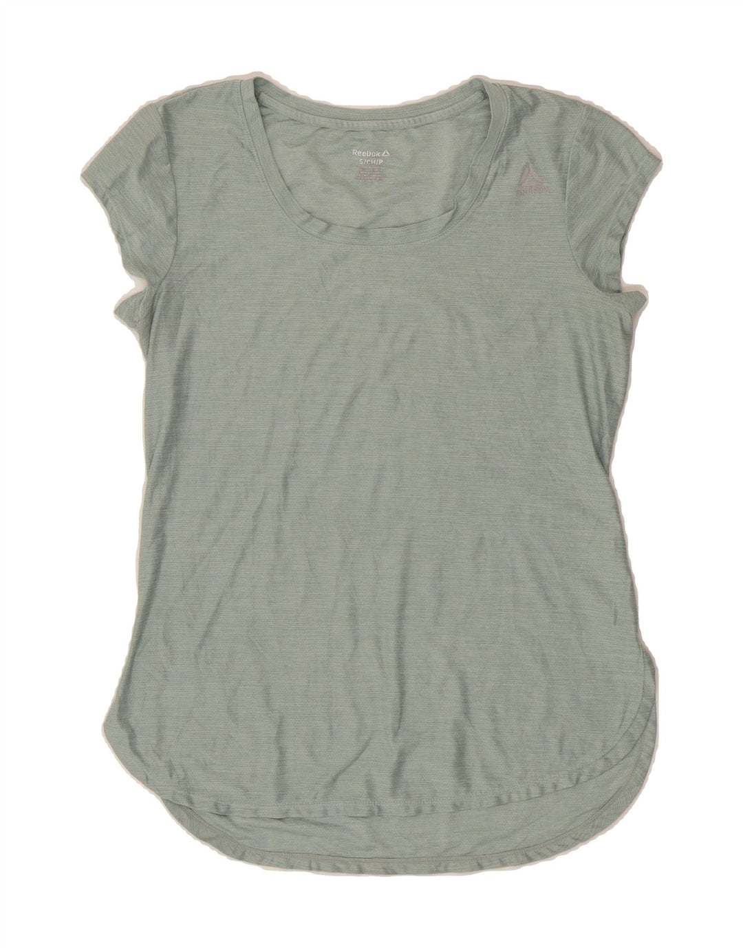 REEBOK Womens T-Shirt Top UK 10 Small Green Polyester Vintage Reebok and Second-Hand Reebok from Messina Hembry 