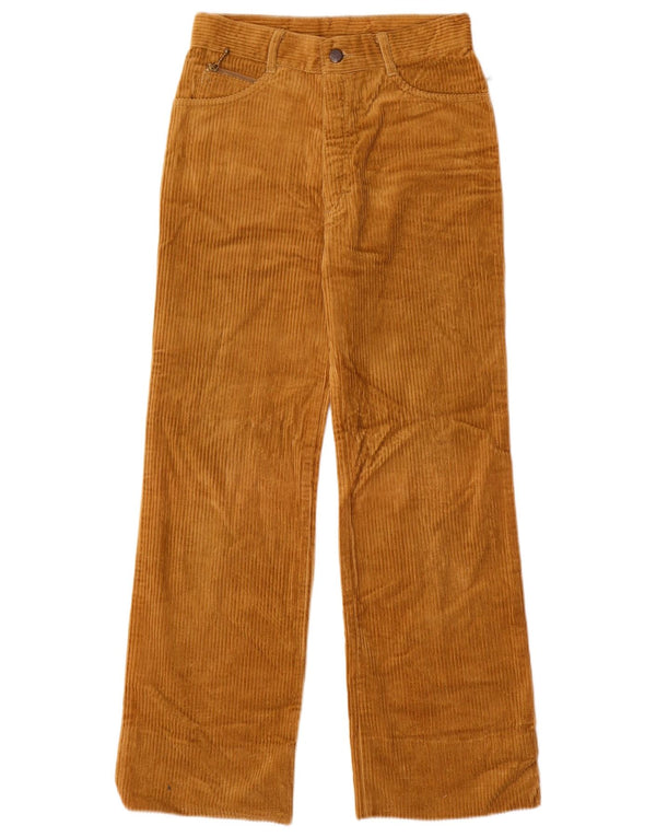 Pantaloni vintage da donna in velluto a coste a gamba larga W28 L28 in cotone beige