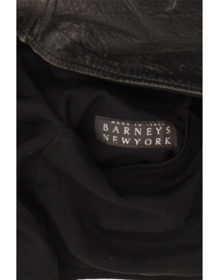 Giacca in pelle da uomo BARNEYS UK 36 piccola nera
