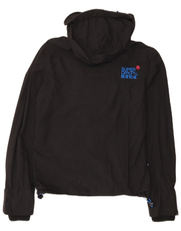 Giacca antipioggia da donna con cappuccio Superdry Windcheater UK 14 nylon nero medio