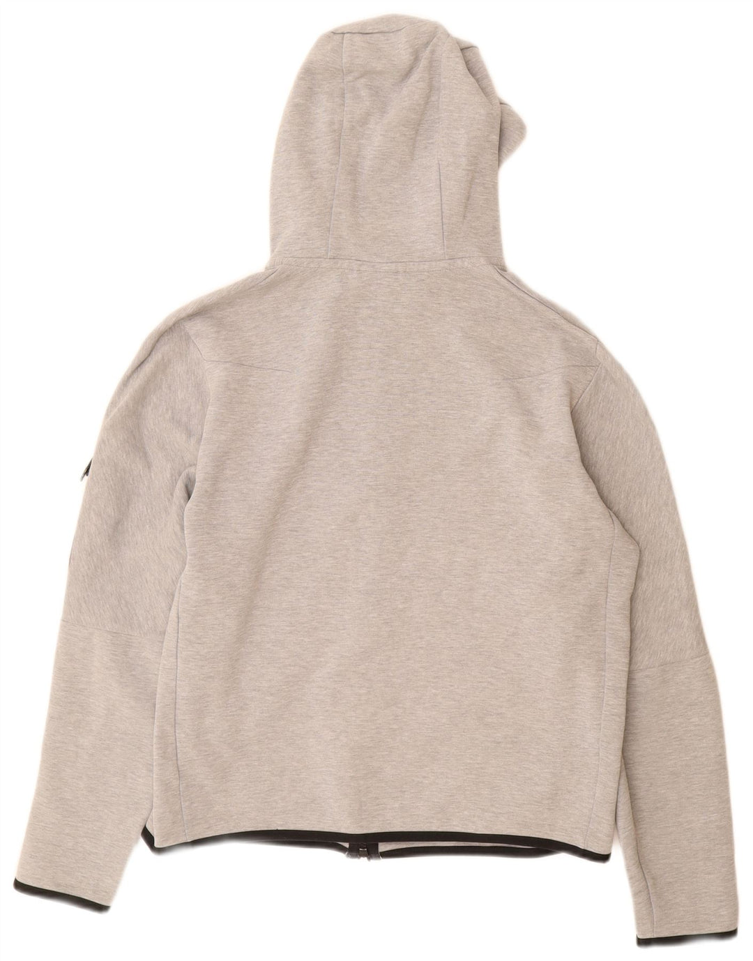 Maglione con cappuccio e zip da uomo NIKE in cotone grigio medio