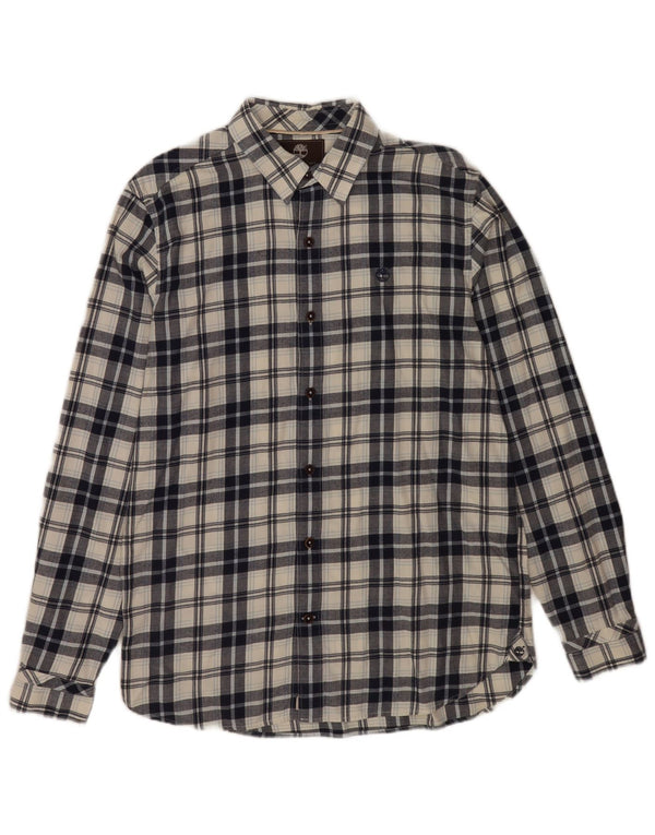 Timberland Camicia da uomo in flanella vestibilità regolare in cotone a quadri blu medio