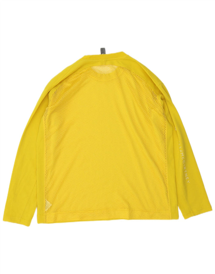 Top Adidas da uomo a maniche lunghe in cotone giallo medio