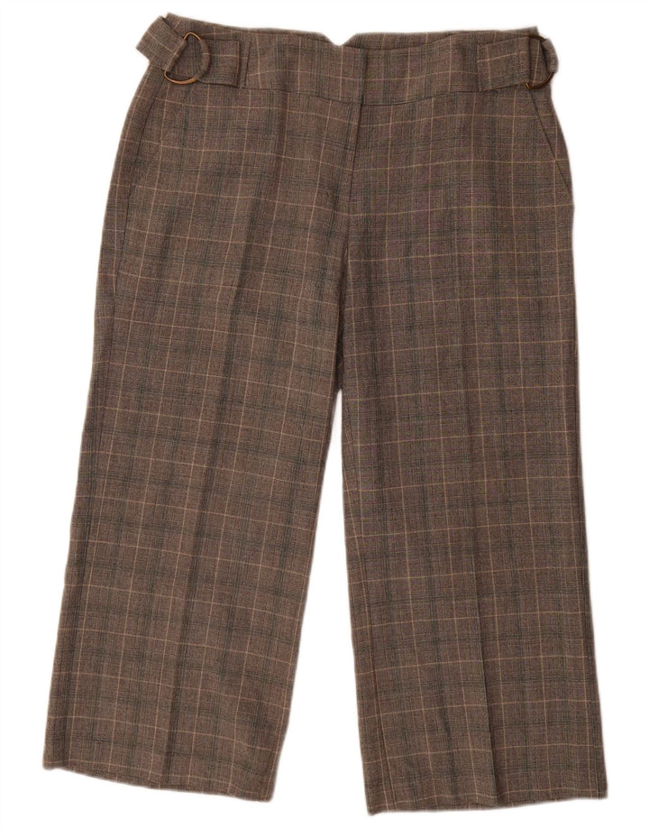 Pantaloni Capri da donna Marks & Spencer UK 12 medi W30 L23 quadri grigi