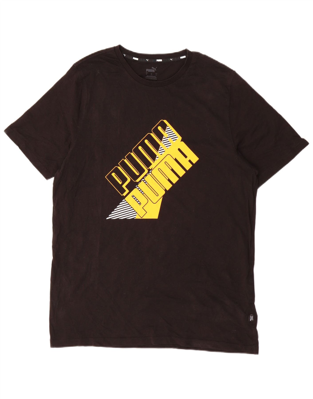 T-shirt grafica da uomo Puma Top grande in cotone nero