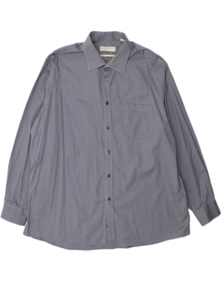 MICHAEL KORS Mens Regular Fit Shirt Size 18 2XL Grey Cotton Vintage Michael Kors and Second-Hand Michael Kors from Messina Hembry 