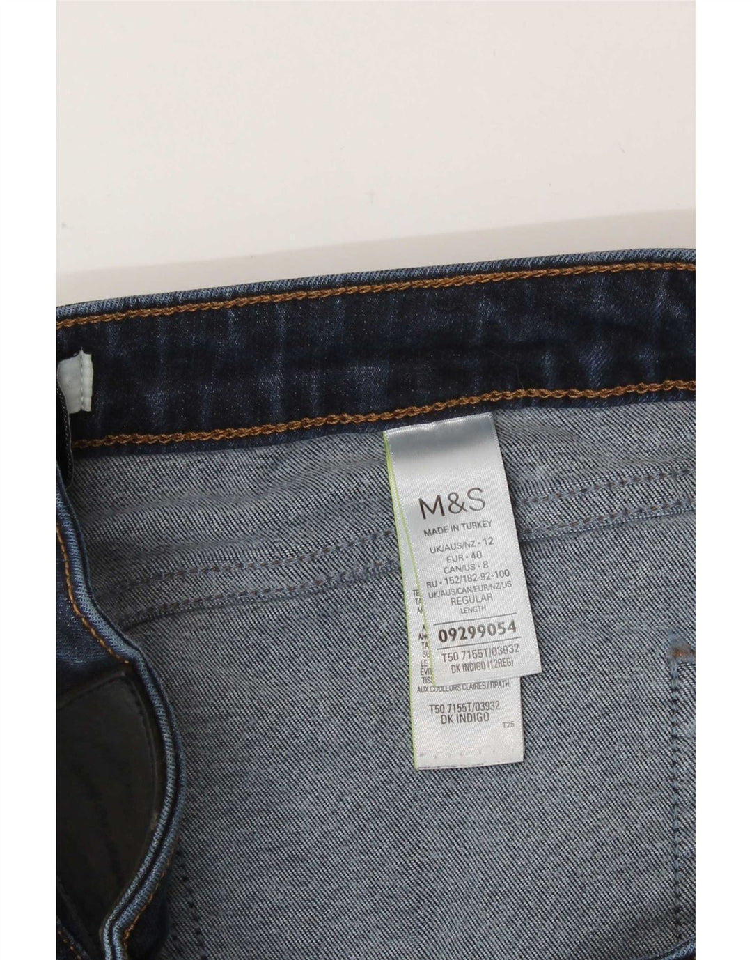Jeans dritti da donna Marks & Spencer UK 12 medio W30 L27 cotone blu navy