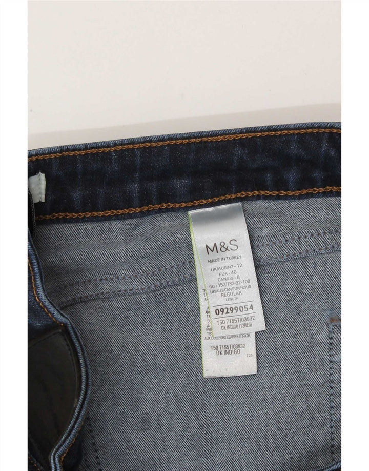 Jeans dritti da donna Marks & Spencer UK 12 medio W30 L27 cotone blu navy