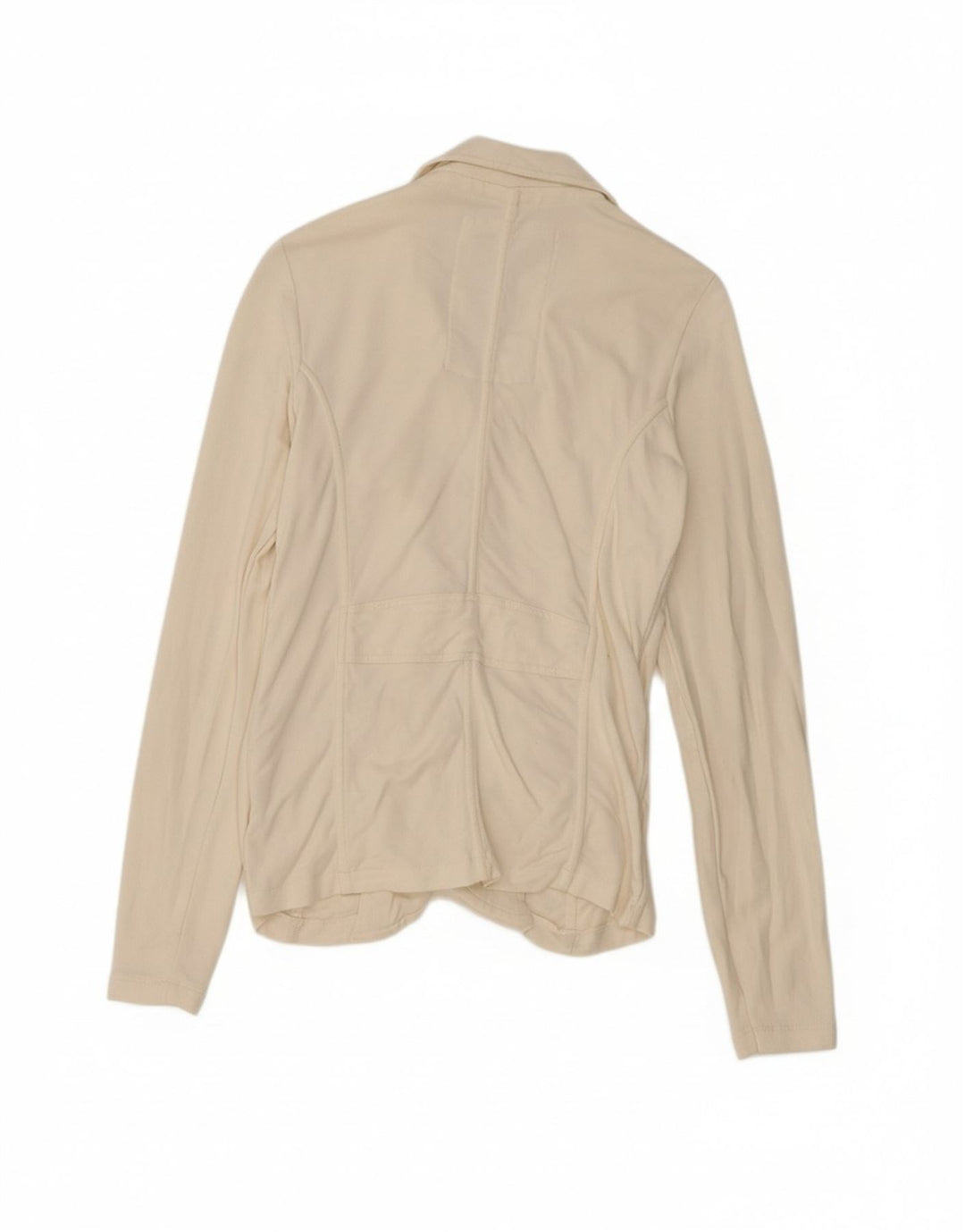 WOOLRICH Womens 3 Button Blazer Jacket UK 10 Small Off White Cotton